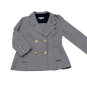 Cabi Striped‎ Double-Breasted Blazer With Gold Buttons thick knit Small